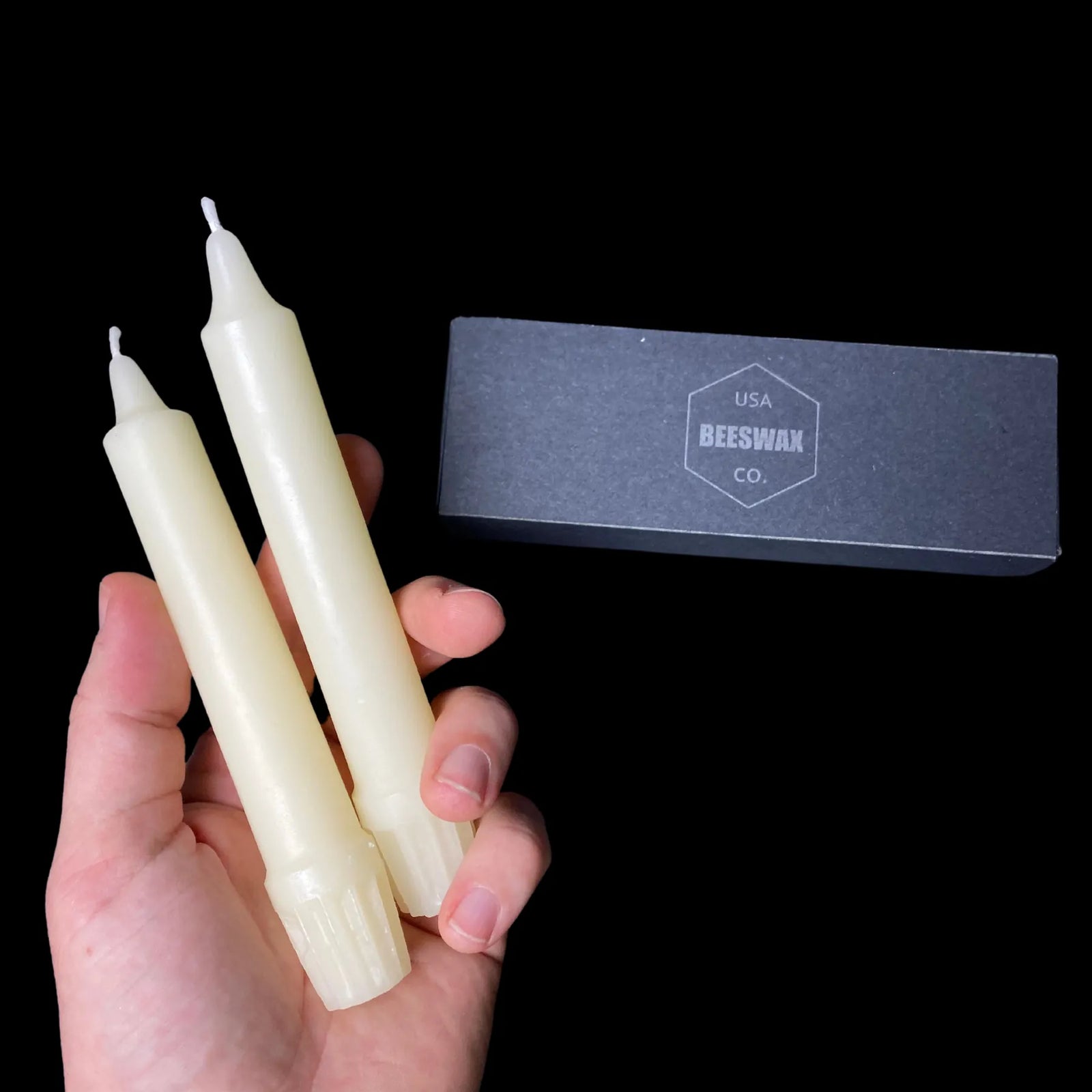 6 Inch Colonial Tapers - White Beeswax