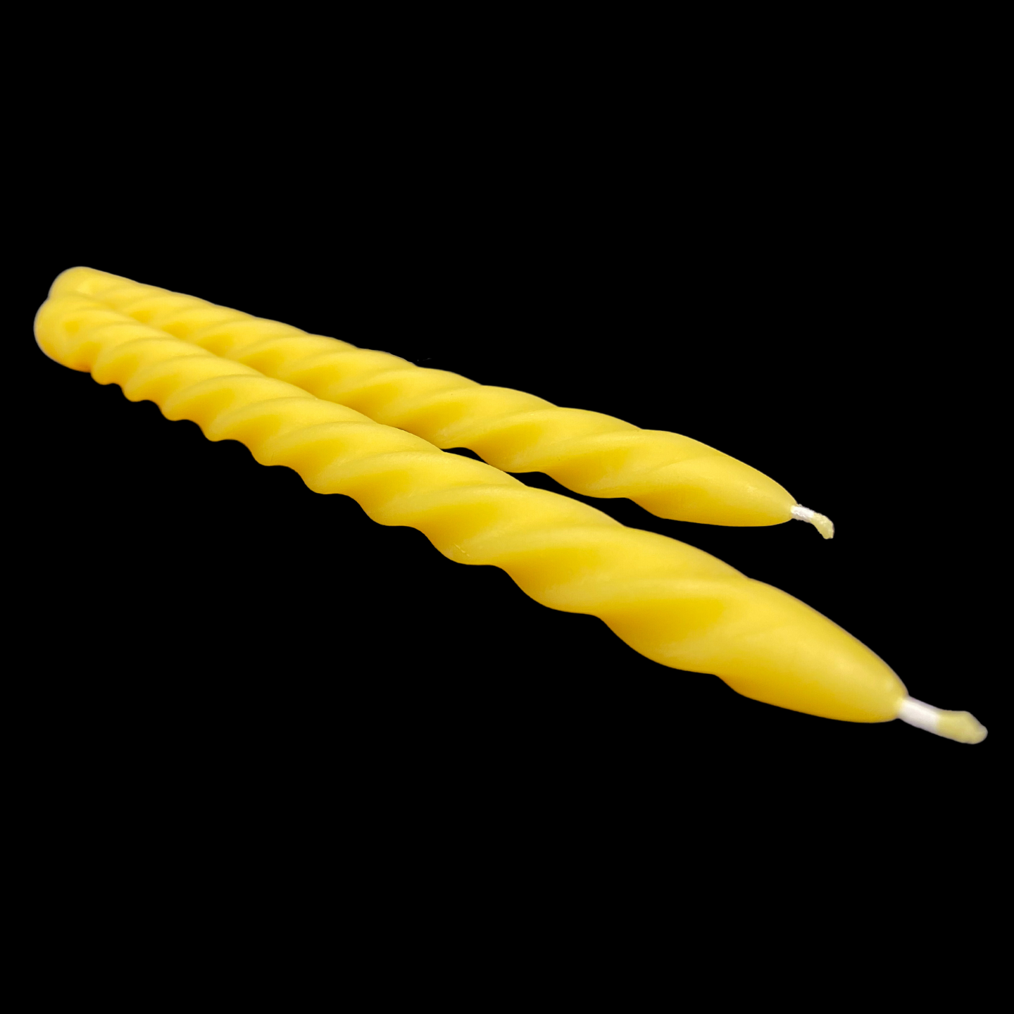 Large Spiral Taper Candles - Yellow Beeswax