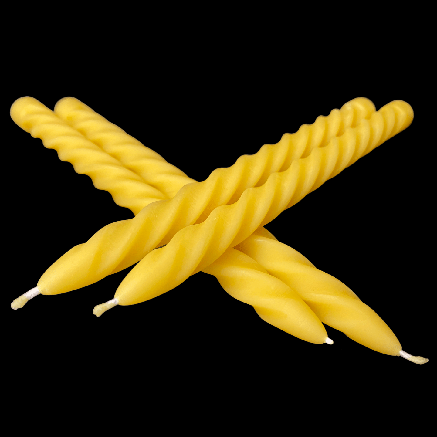 Large Spiral Taper Candles - Yellow Beeswax