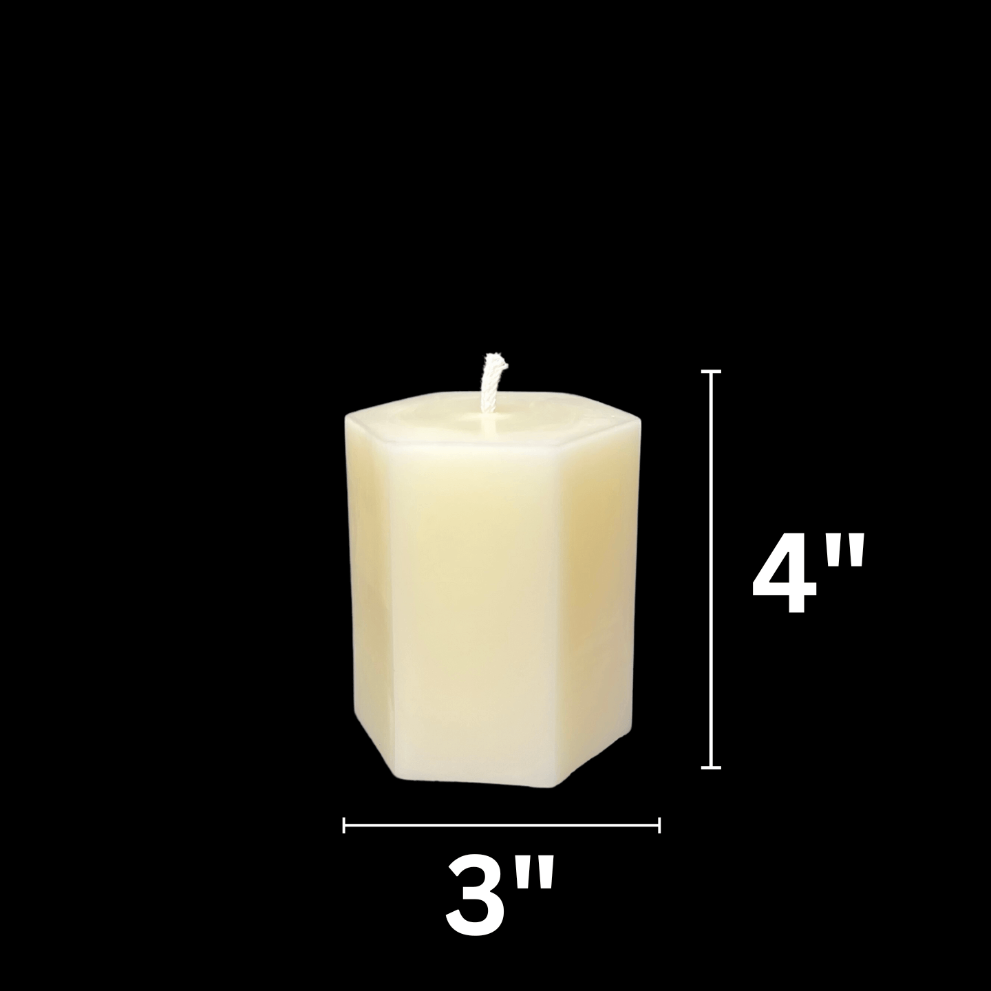 White Beeswax Hexagon Pillar Candles