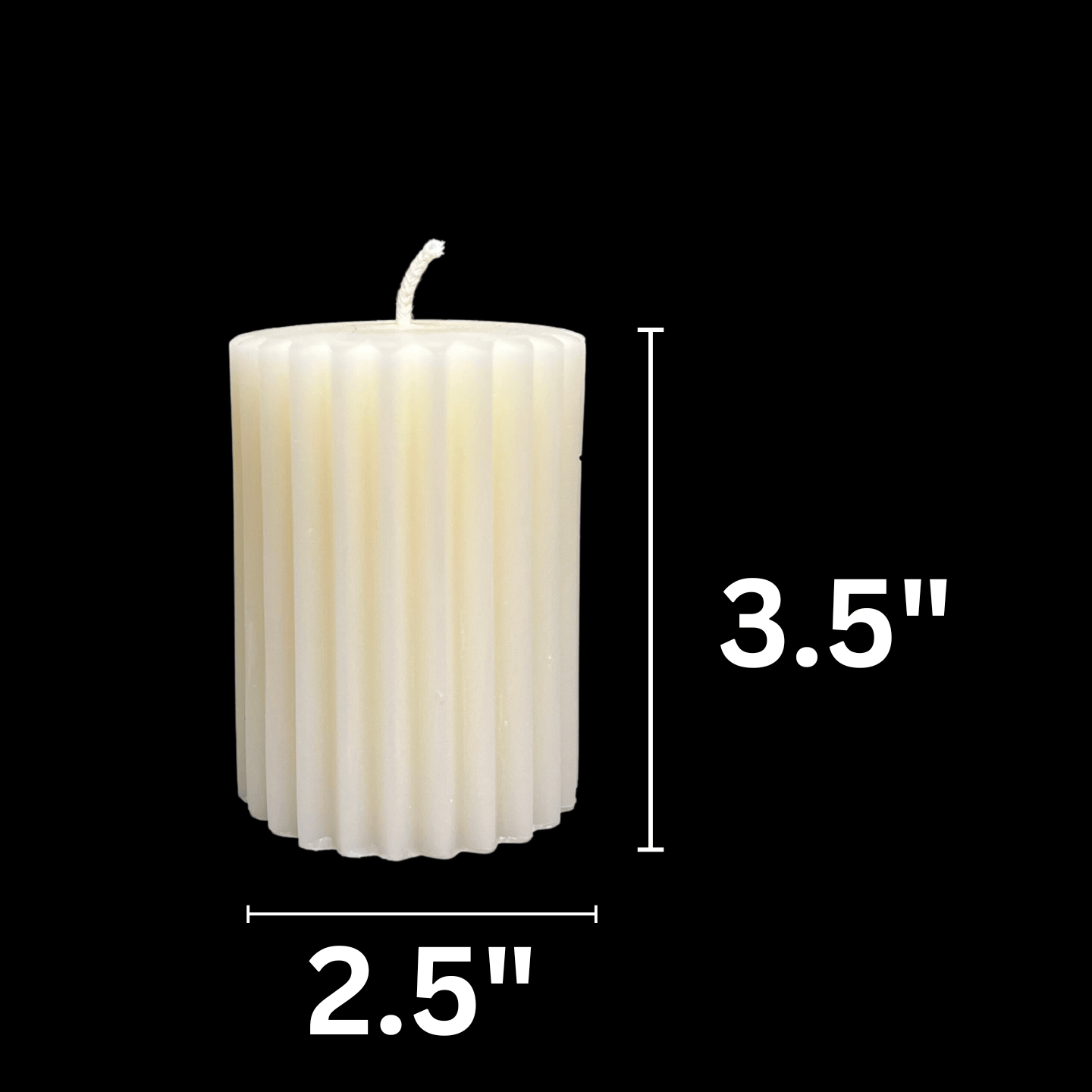 White Beeswax Fluted Pillar Candles