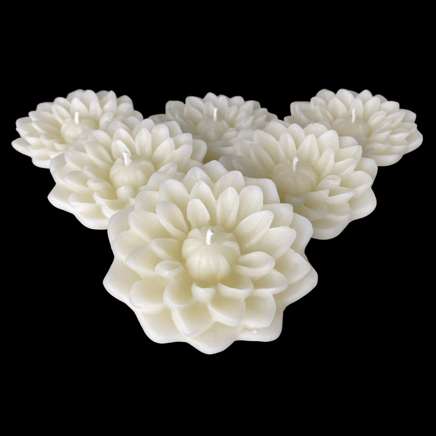 Dahlia Floating Candle - White Beeswax