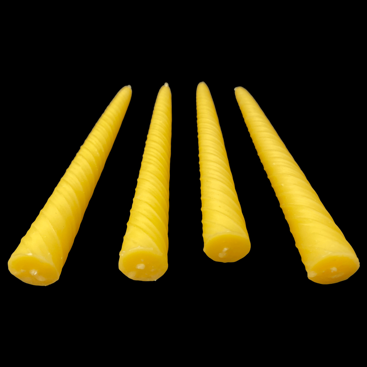 9.5" Romantic Swirl Tapers - Yellow Beeswax