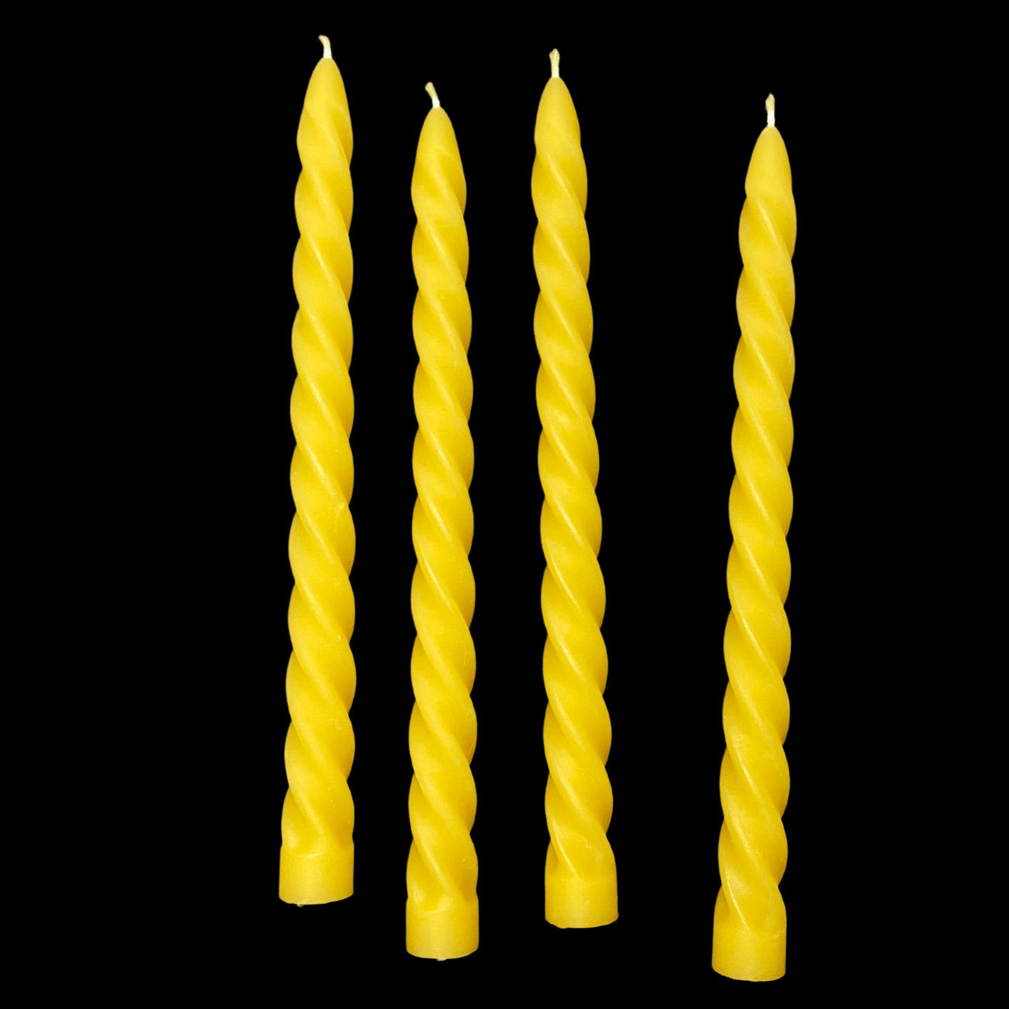 Large Spiral Taper Candles - Yellow Beeswax