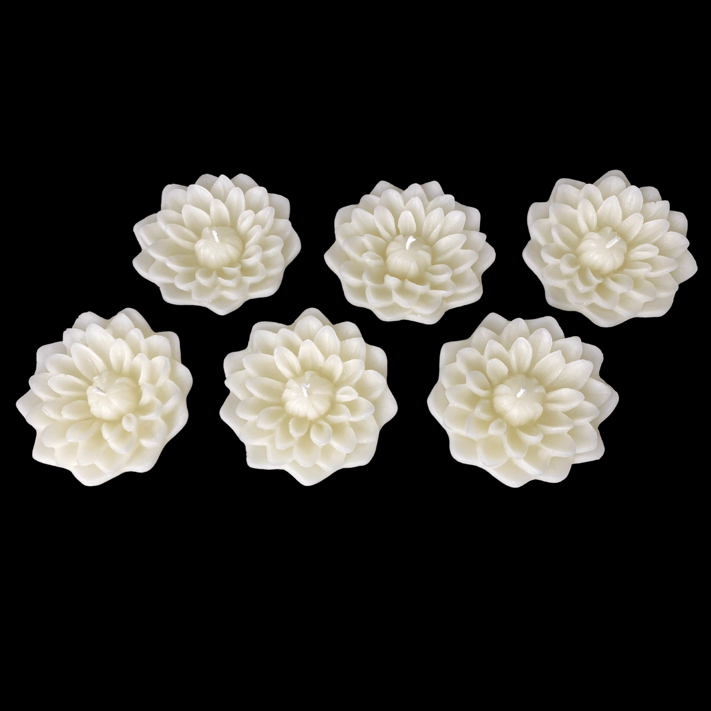 Dahlia Floating Candle - White Beeswax