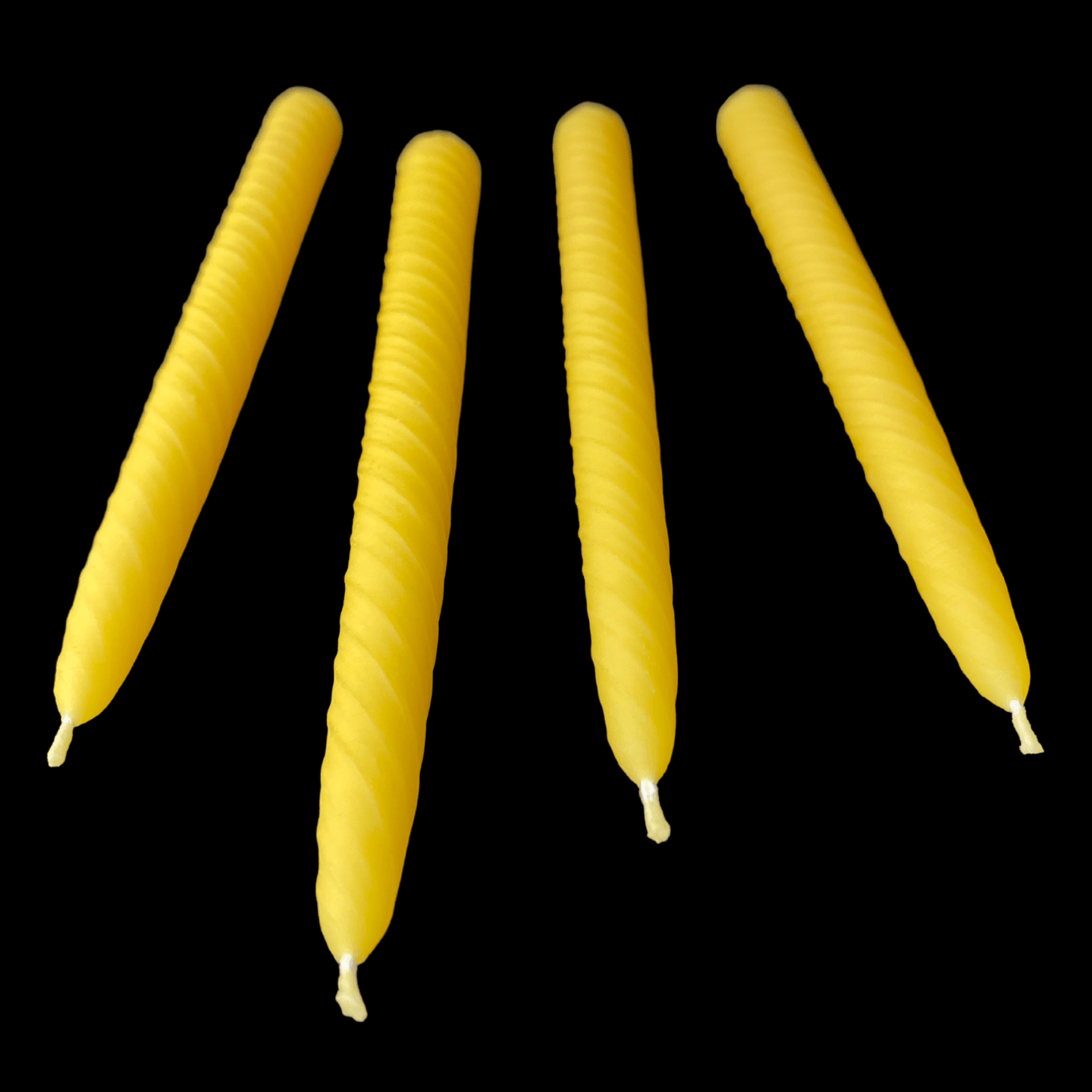 9.5" Romantic Swirl Tapers - Yellow Beeswax