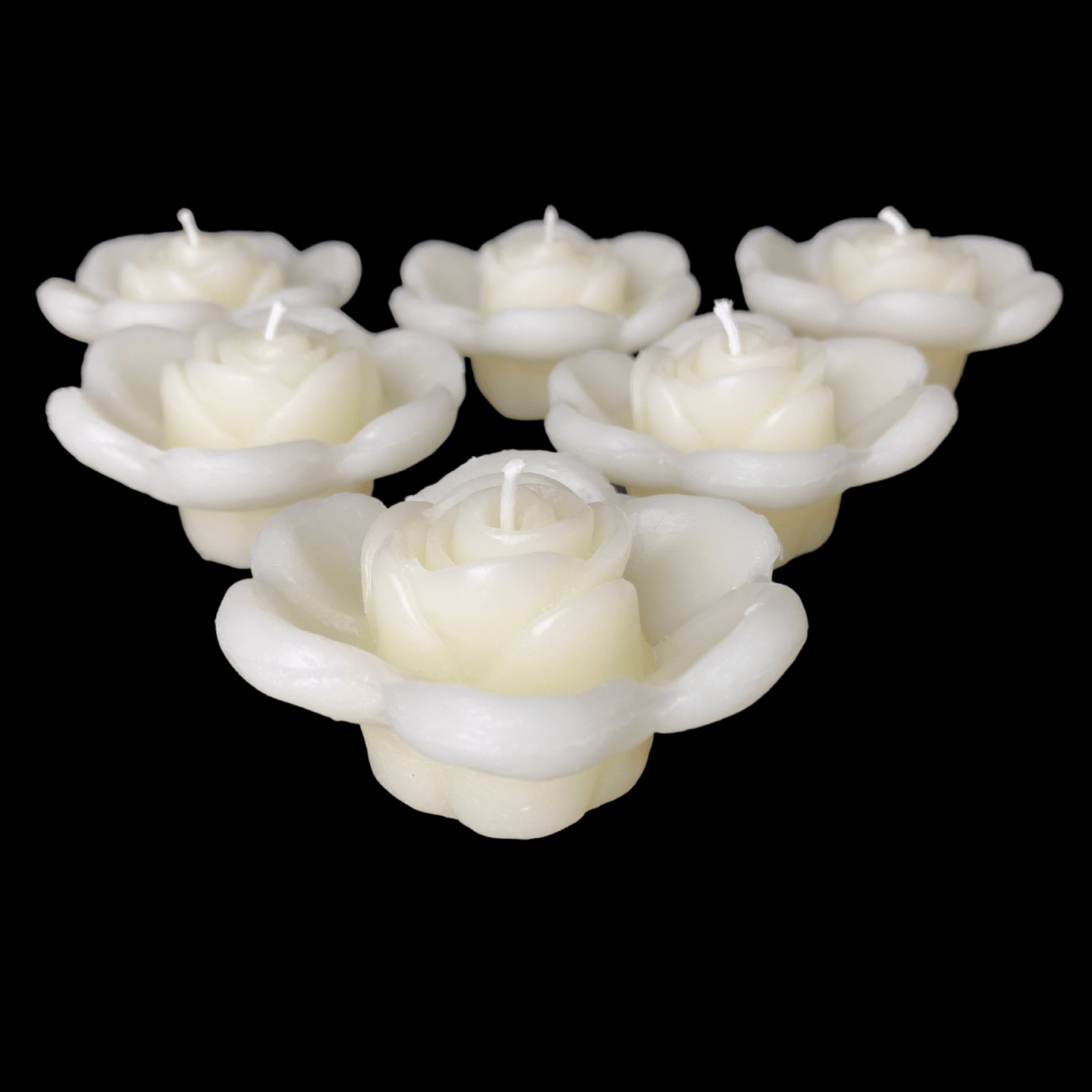 Rose Bud Floating Candle - White Beeswax