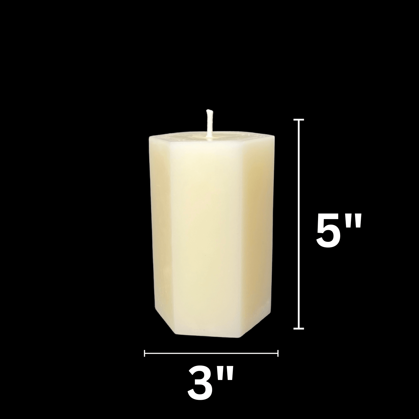White Beeswax Hexagon Pillar Candles