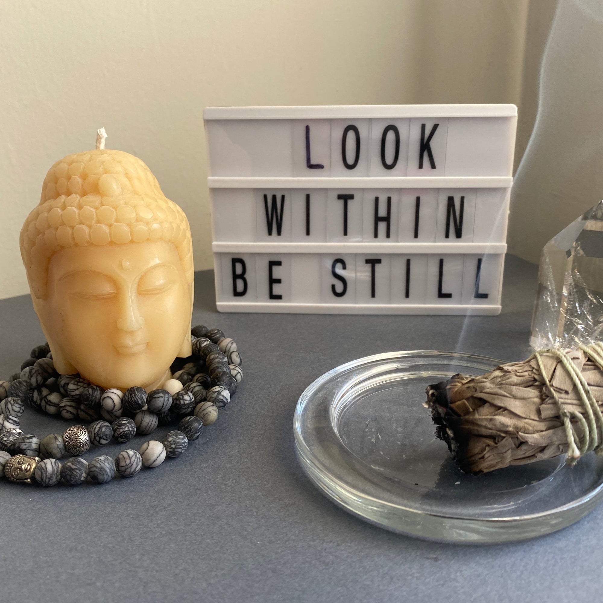 Buddha Candle - Yellow Beeswax