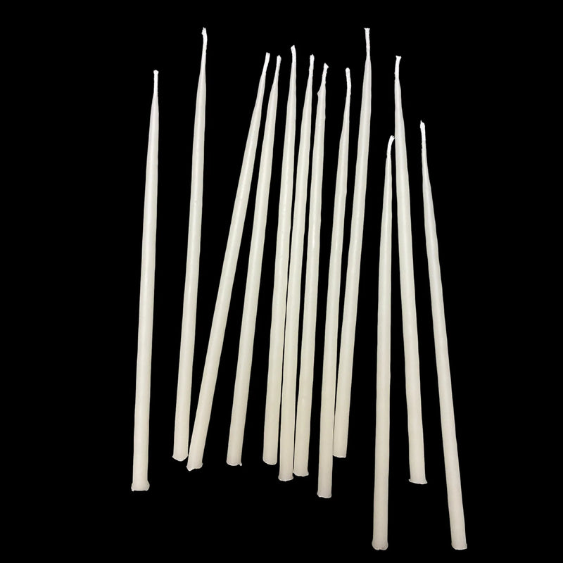 Pure white beeswax birthday candles 6-inch unscented with cotton wicks