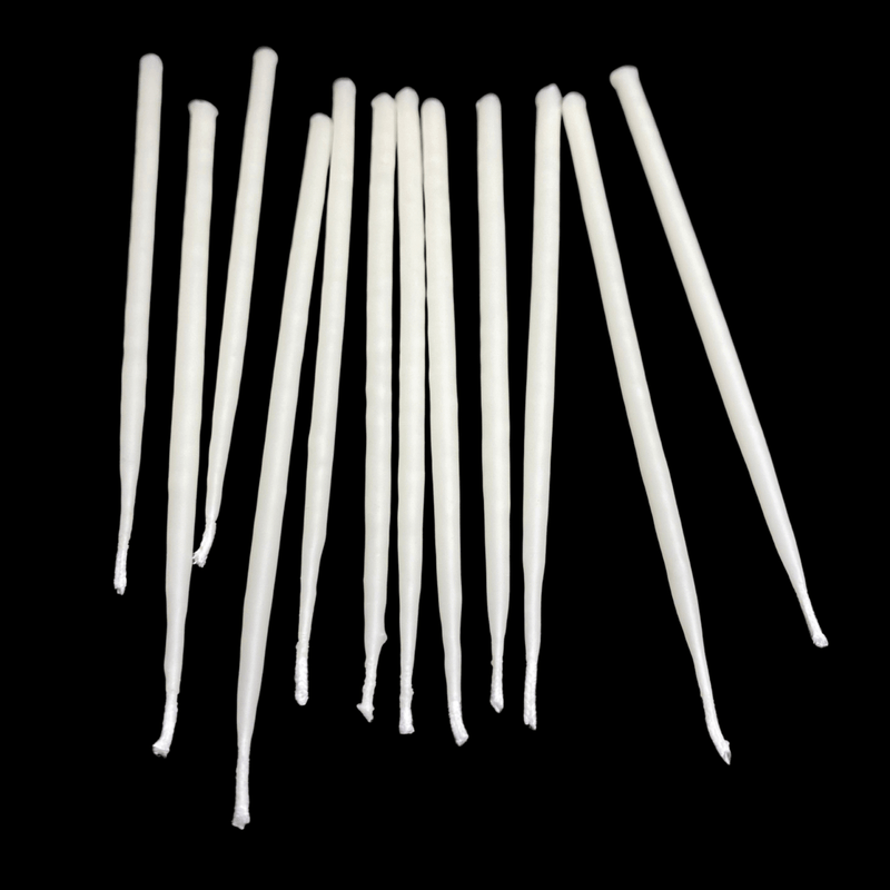 Bundle of white beeswax birthday taper candles six inch hand poured in the USA